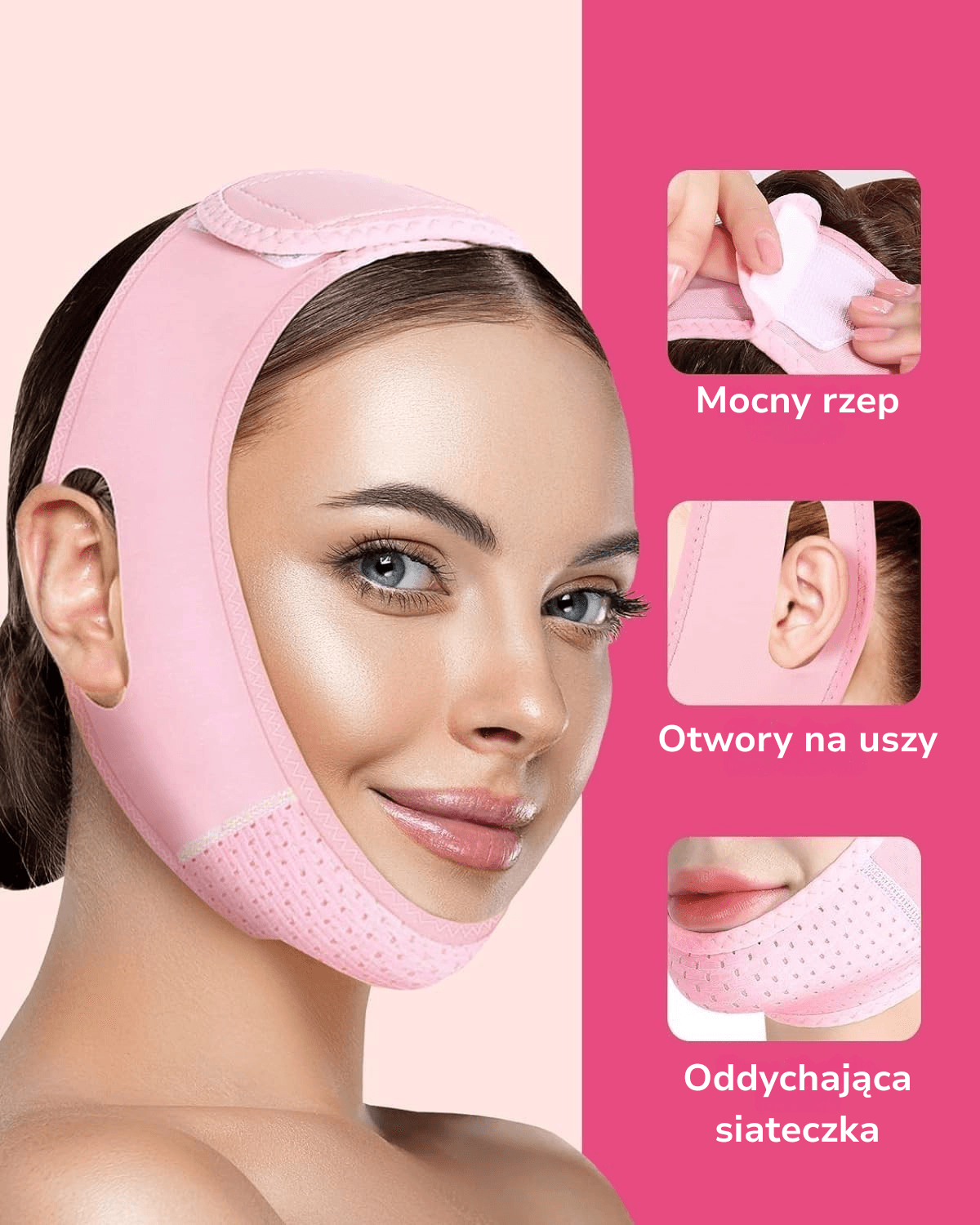 Komfortowa opaska redukująca podwójny podbródek  V‑Line Facial Bandage