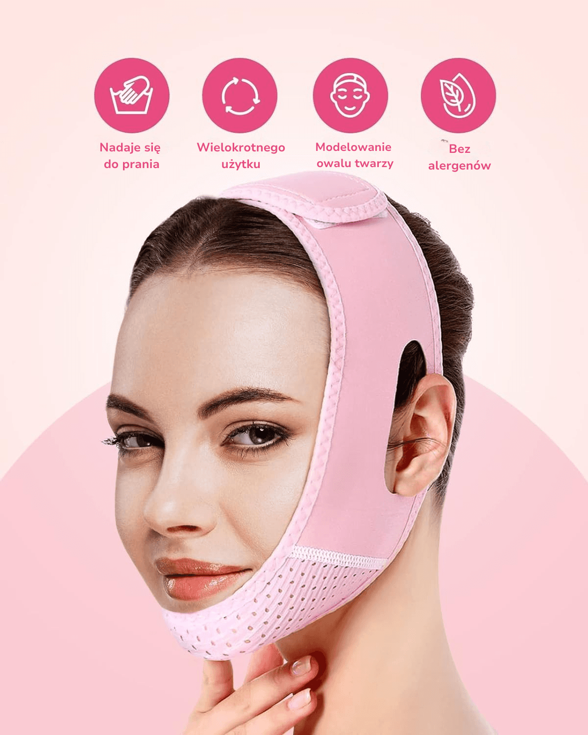 Komfortowa opaska redukująca podwójny podbródek  V‑Line Facial Bandage